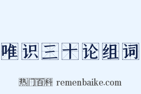 唯识三十论组词是什么意思的图片